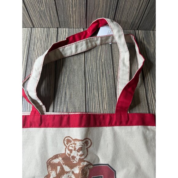 Cornell University Canvas Tote Bag In Red & Natural Colors - Picture 4 of 7